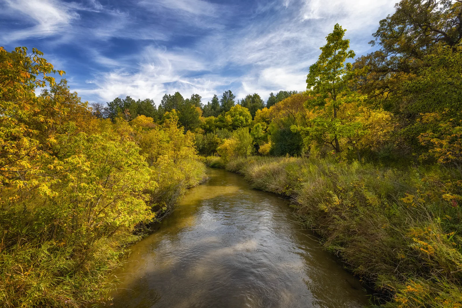 Minnechaduza Creek winding through the Nebraska Sandhills